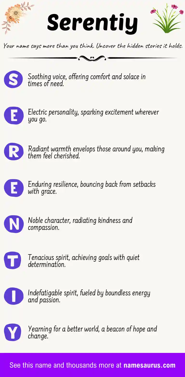 Acrostic poem about Serentiy.