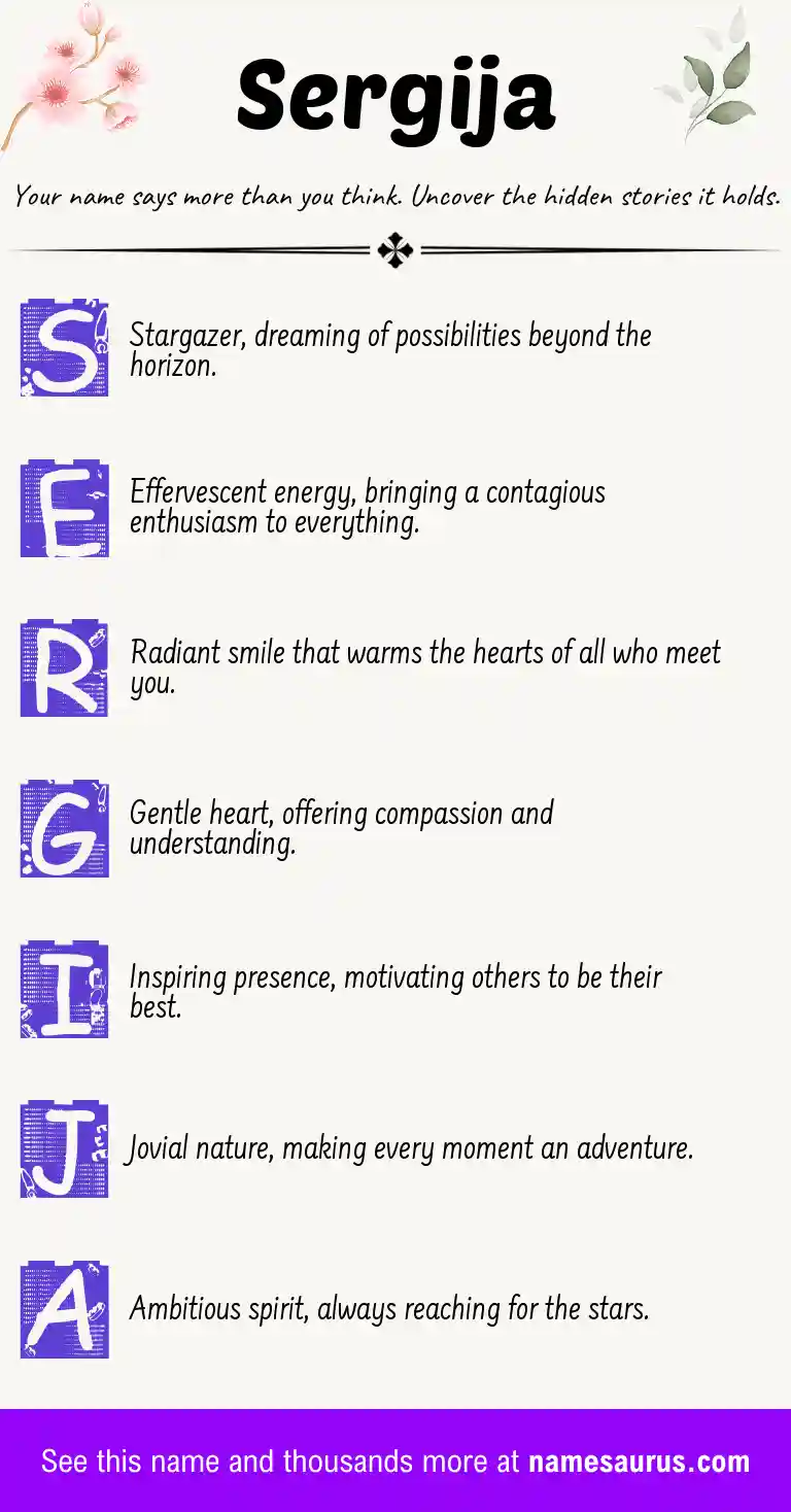 Acrostic poem about Sergija.
