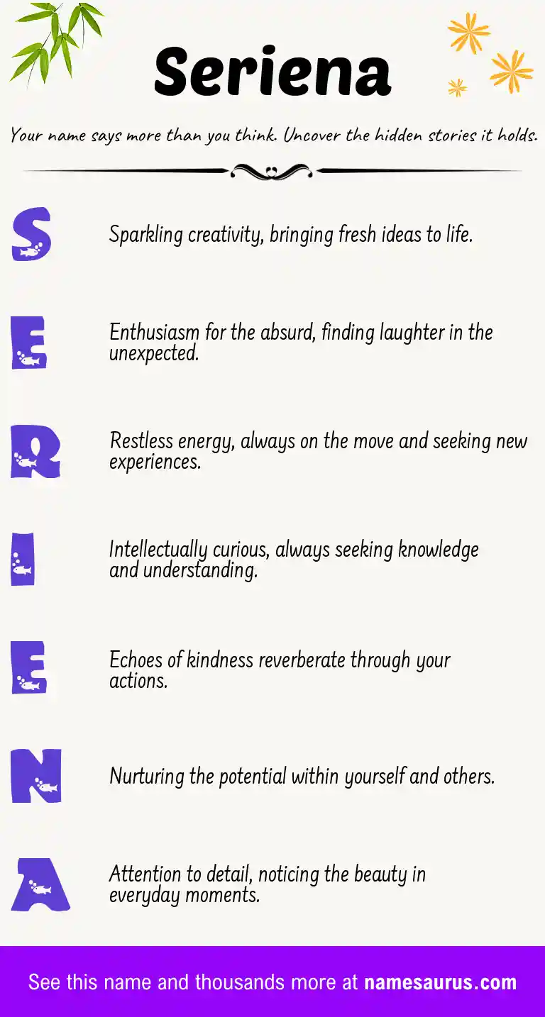 Acrostic poem about Seriena.