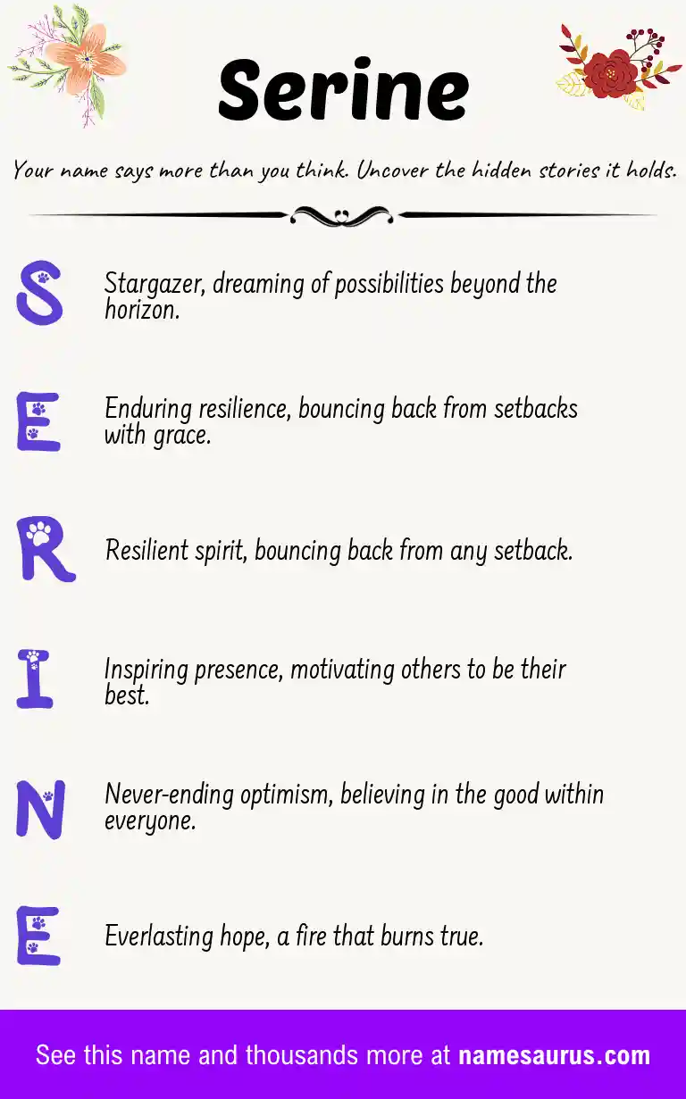 Acrostic poem about Serine.
