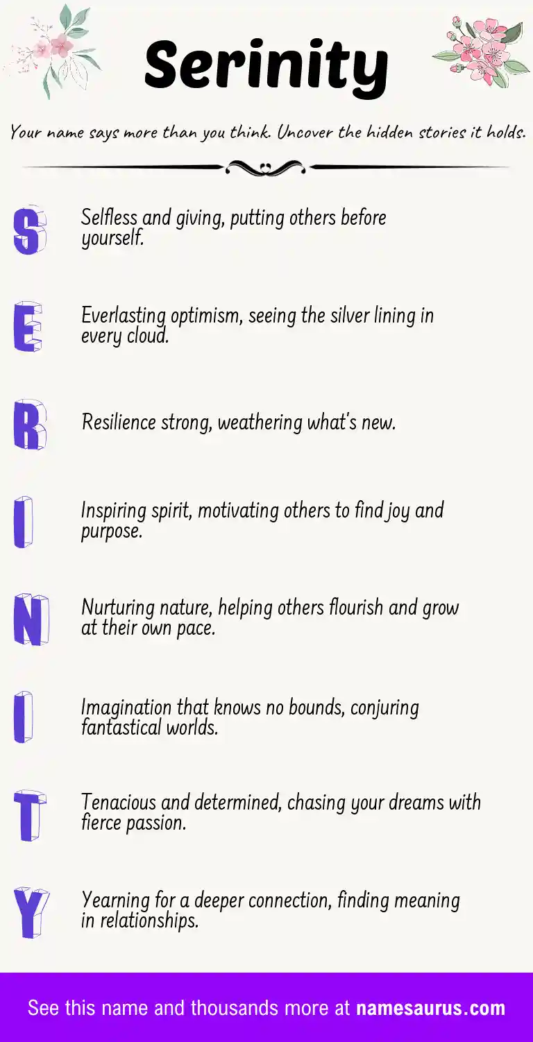 Acrostic poem about Serinity.
