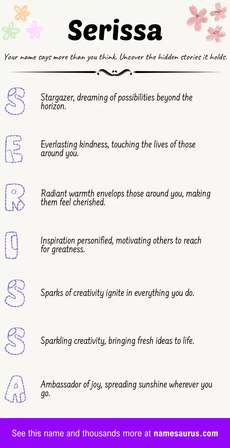 Acrostic poem about Serissa.