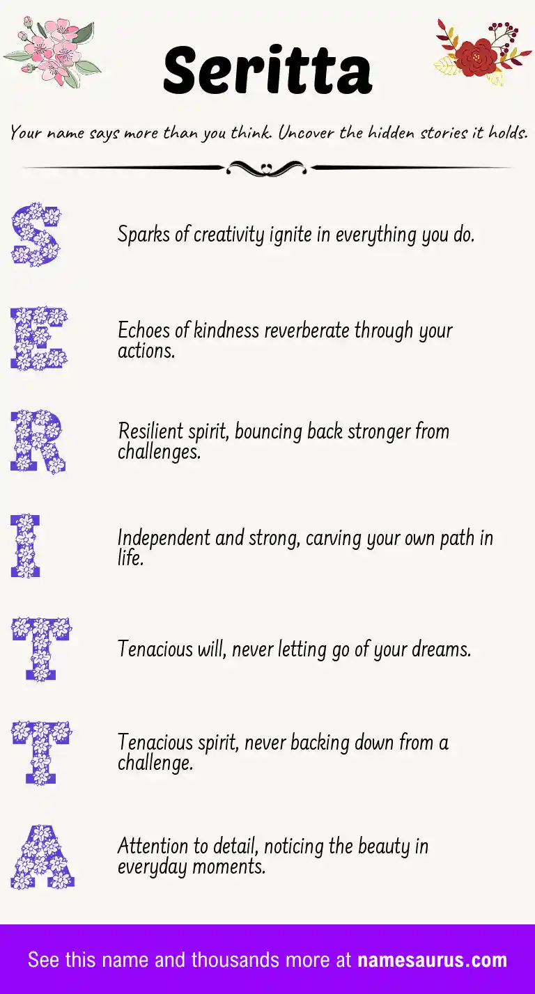 Acrostic poem about Seritta.