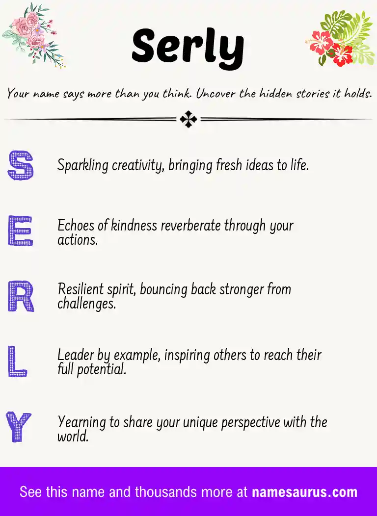 Acrostic poem about Serly.