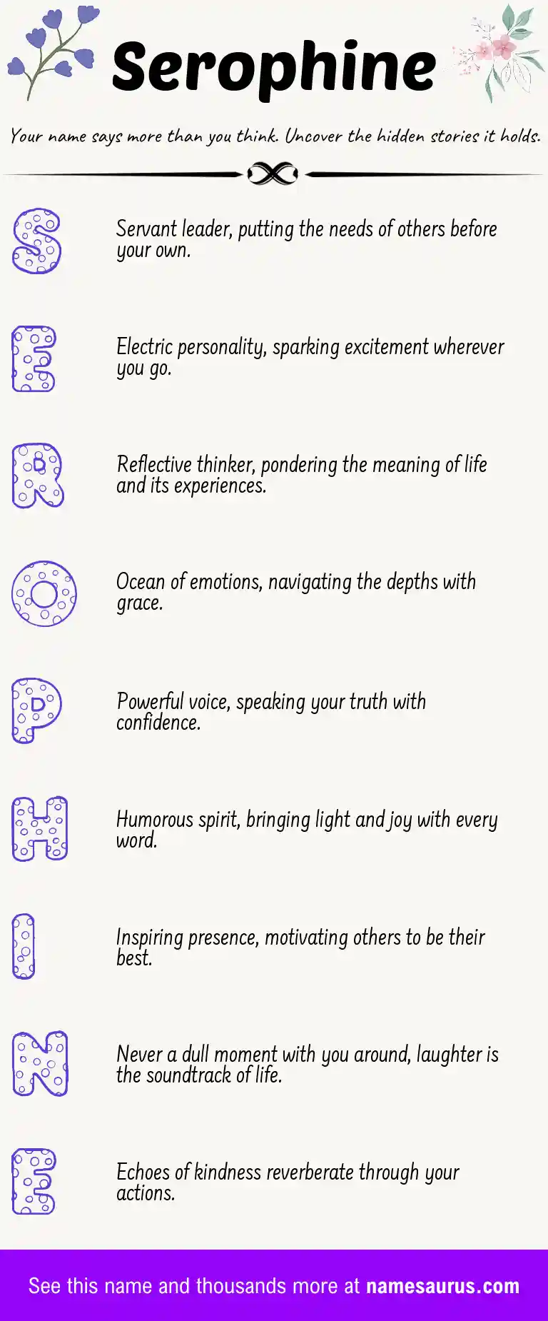 Acrostic poem about Serophine.