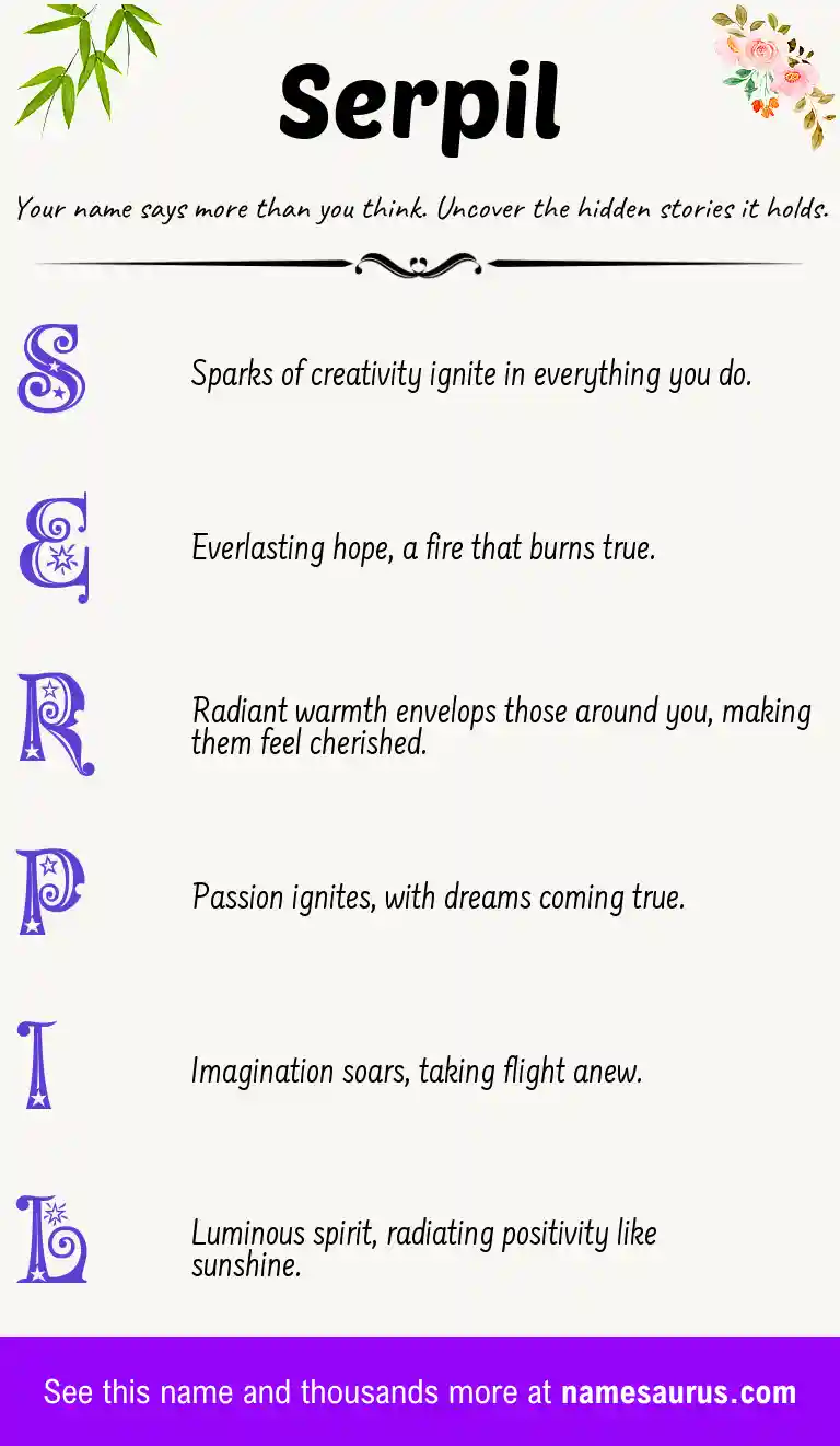 Acrostic poem about Serpil.
