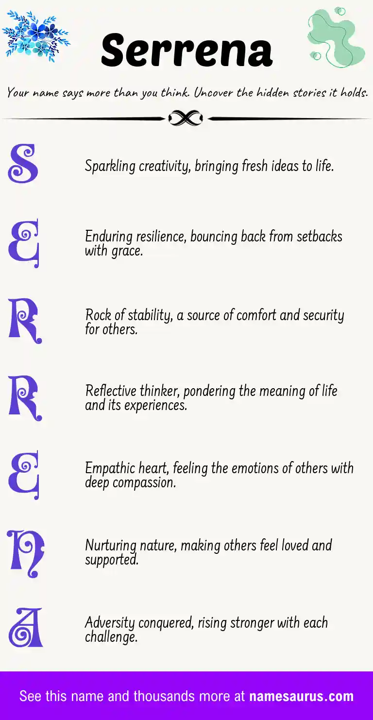 Acrostic poem about Serrena.