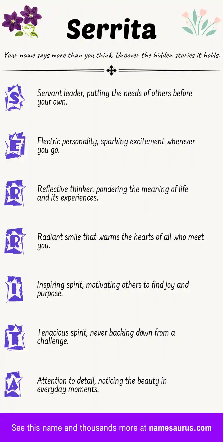 Acrostic poem about Serrita.