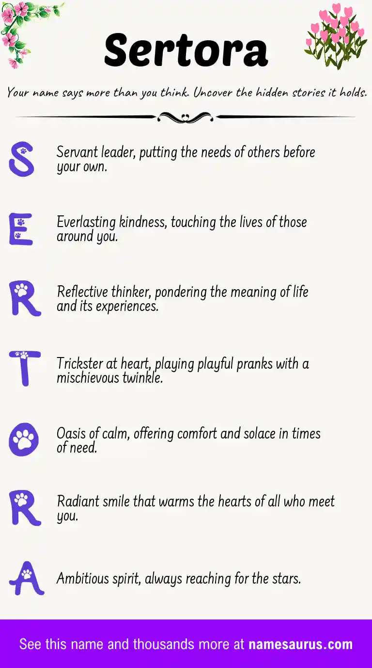 Acrostic poem about Sertora.