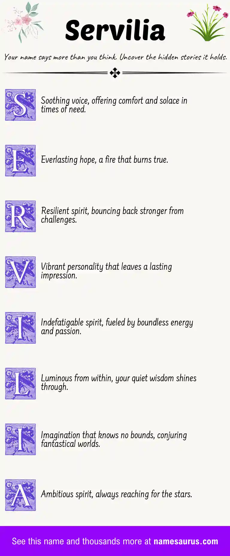 Acrostic poem about Servilia.