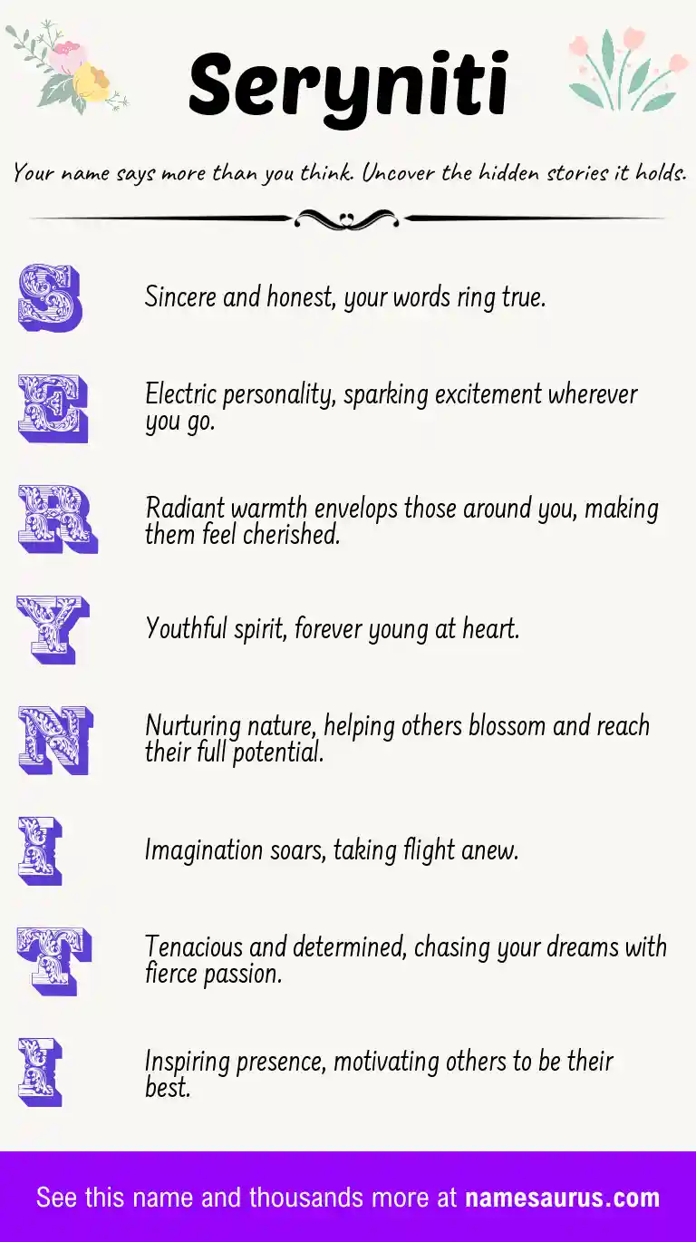 Acrostic poem about Seryniti.