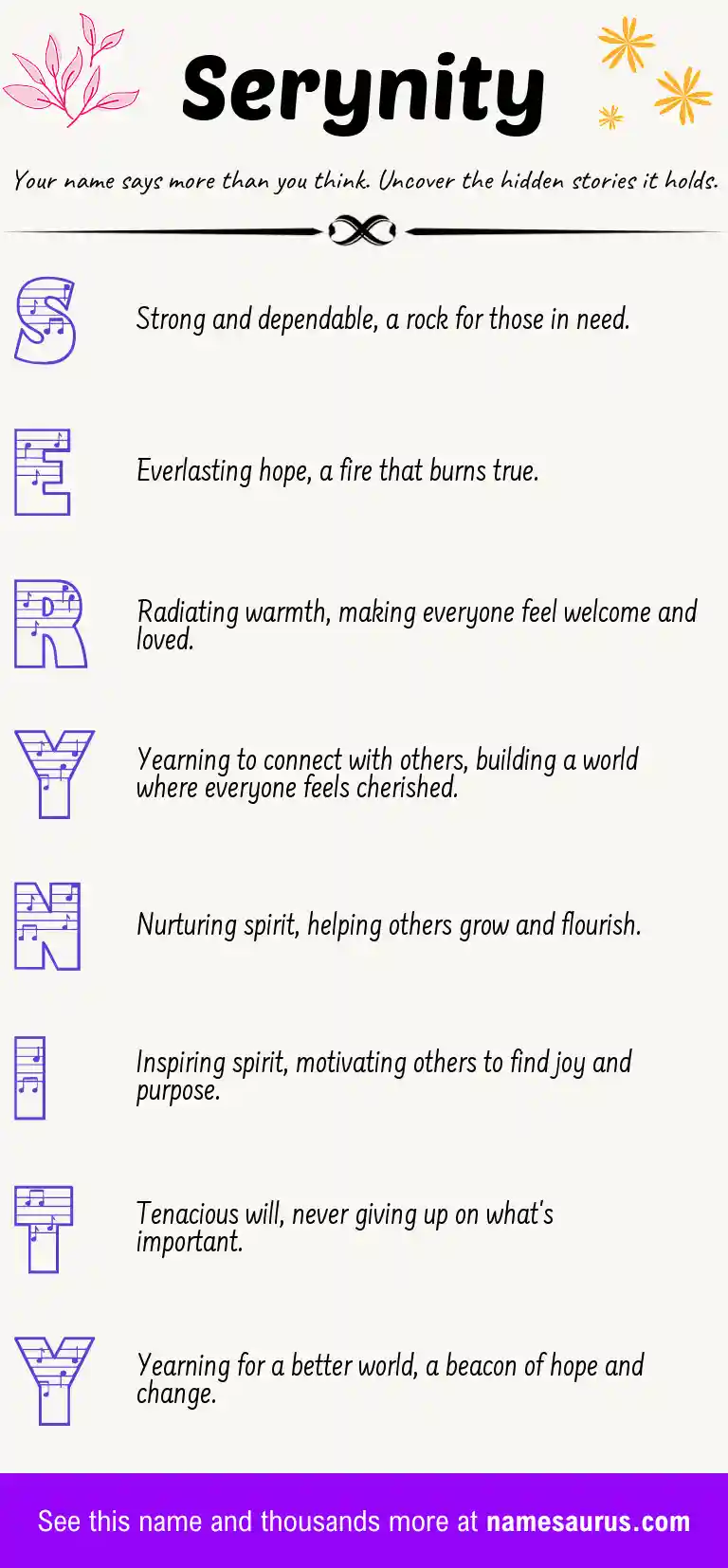 Acrostic poem about Serynity.