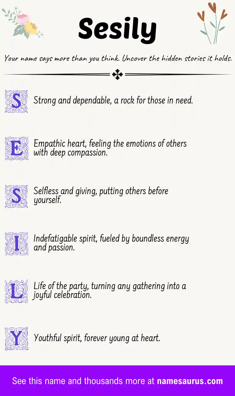 Acrostic poem about Sesily.