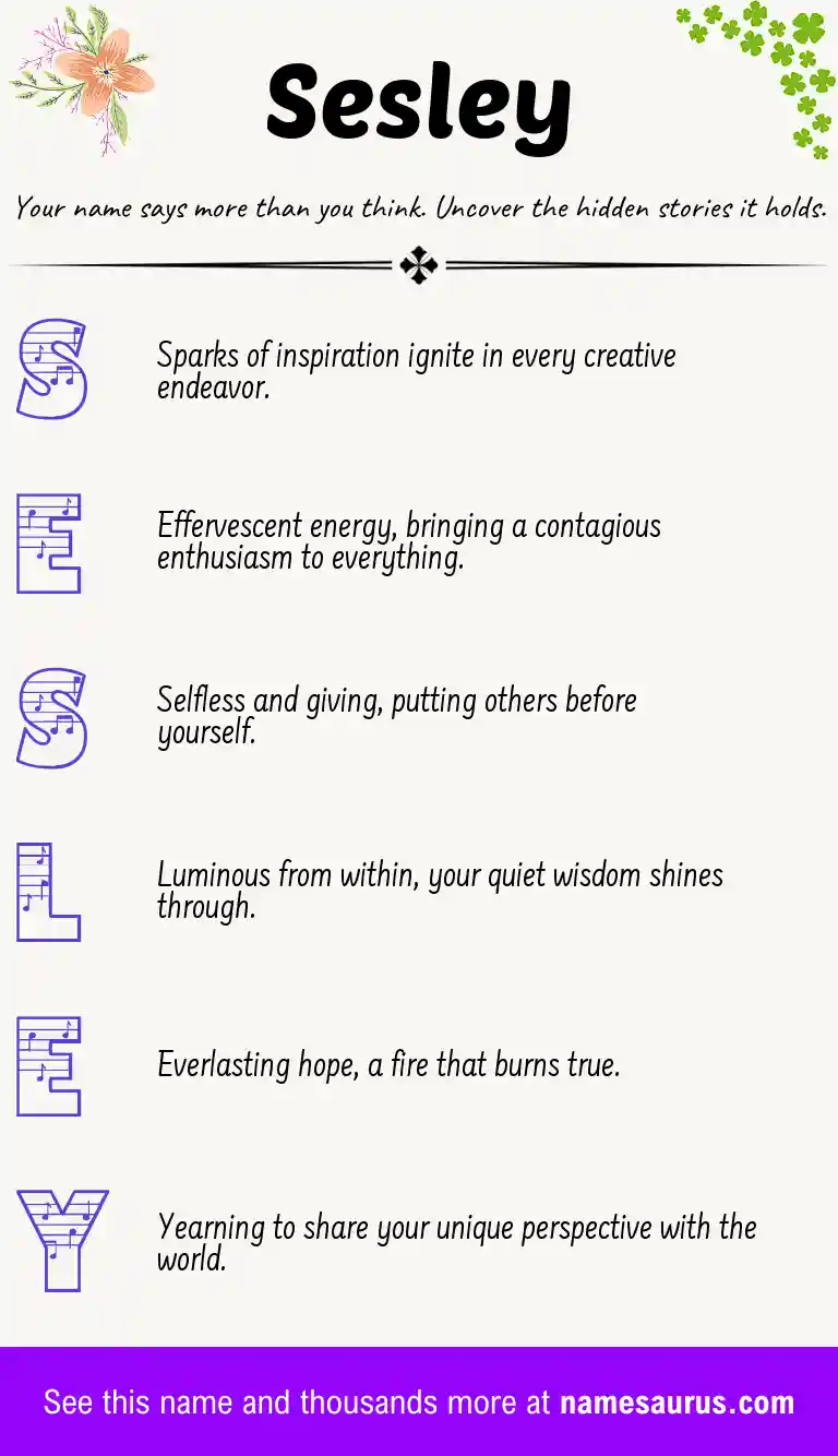 Acrostic poem about Sesley.