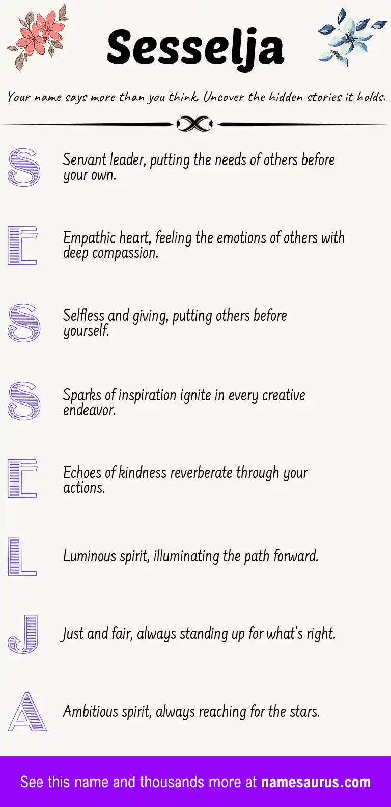 Acrostic poem about Sesselja.