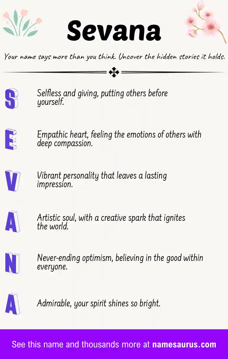 Acrostic poem about Sevana.