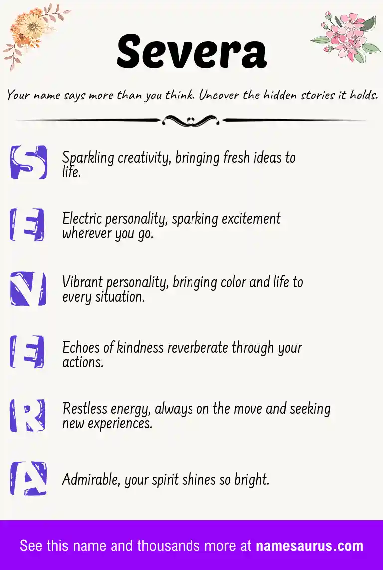 Acrostic poem about Severa.
