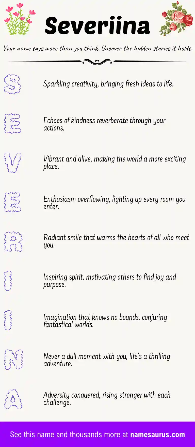 Acrostic poem about Severiina.