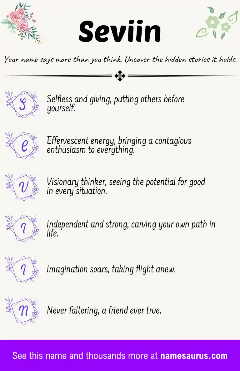 Acrostic poem about Seviin.