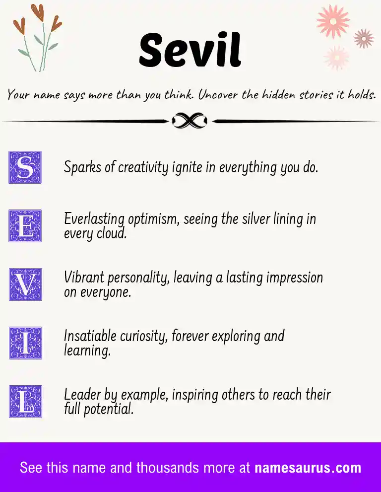 Acrostic poem about Sevil.