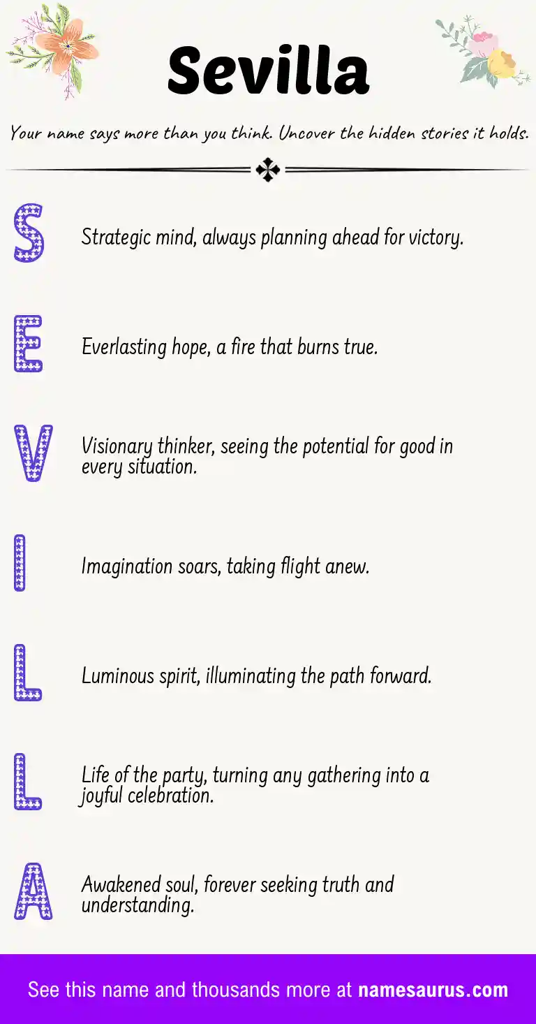 Acrostic poem about Sevilla.