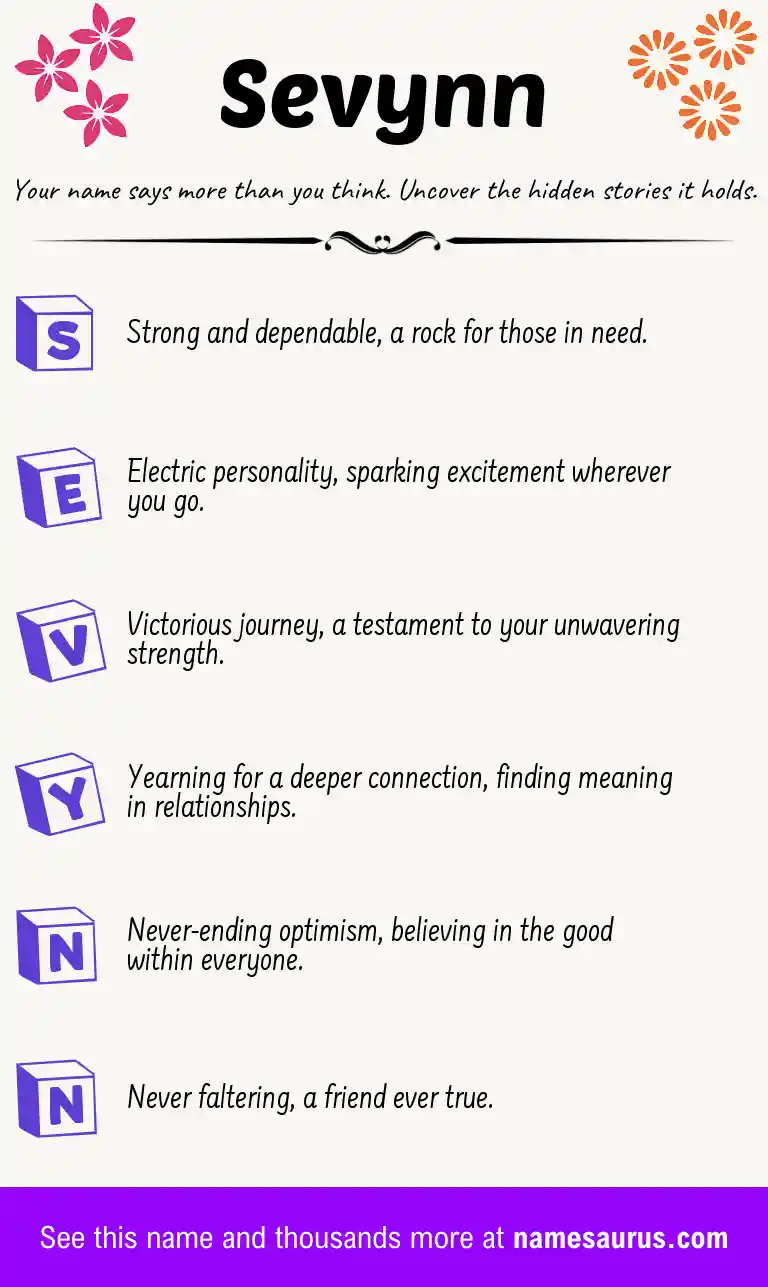 Acrostic poem about Sevynn.