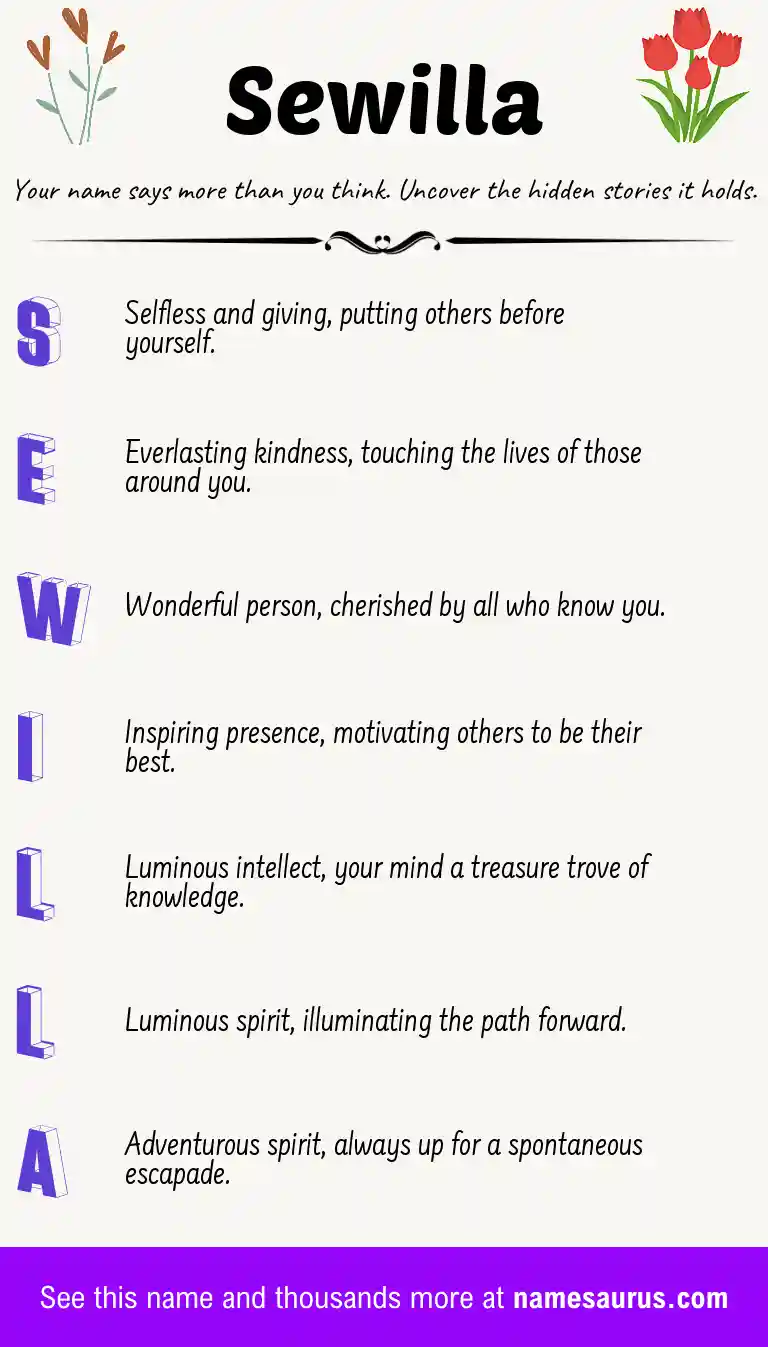 Acrostic poem about Sewilla.