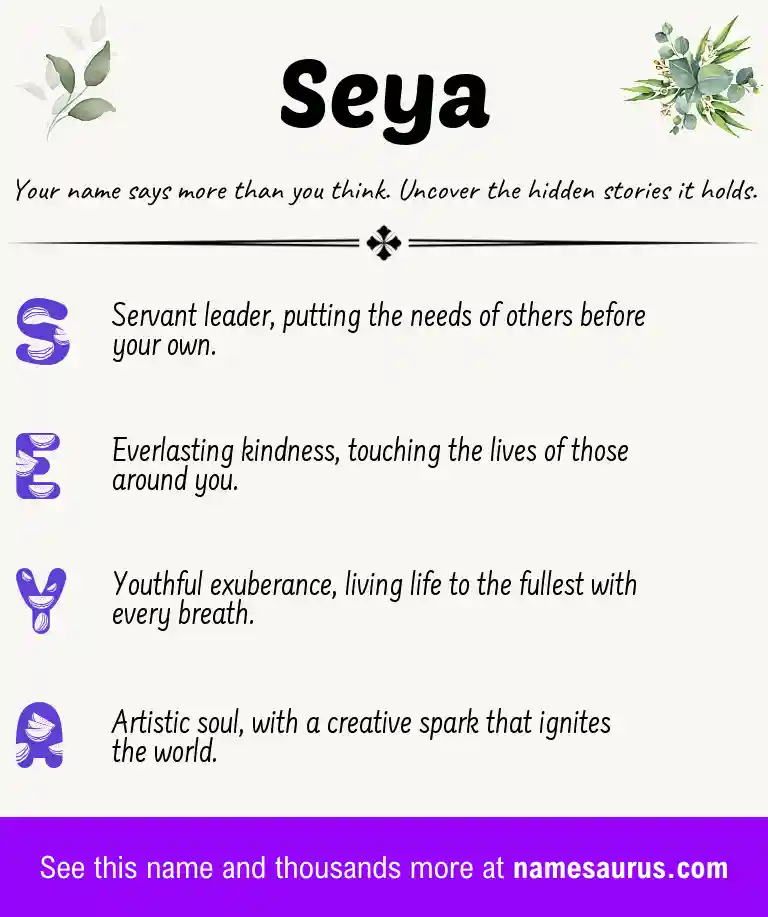 Acrostic poem about Seya.