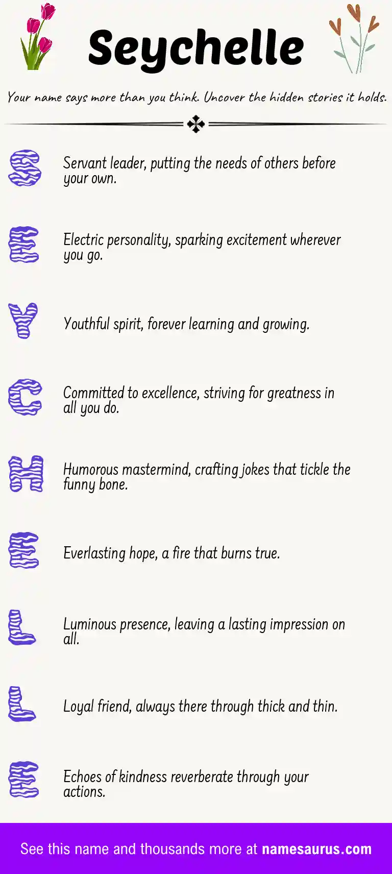 Acrostic poem about Seychelle.
