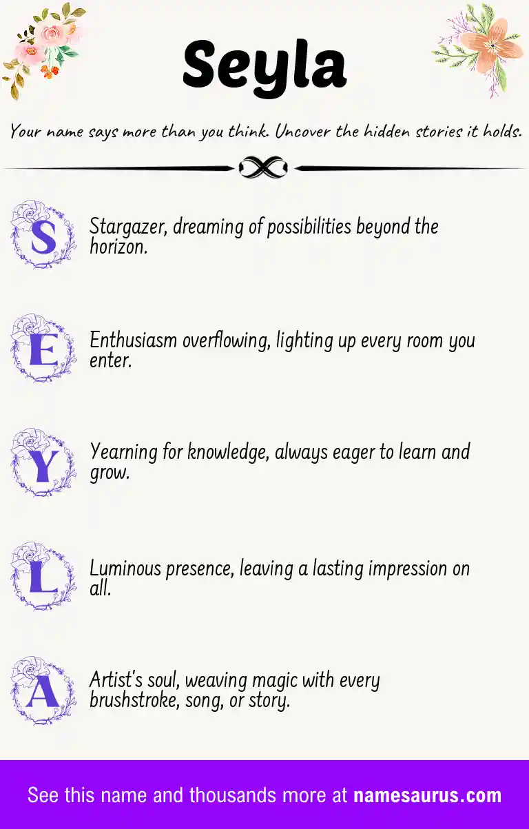 Acrostic poem about Seyla.