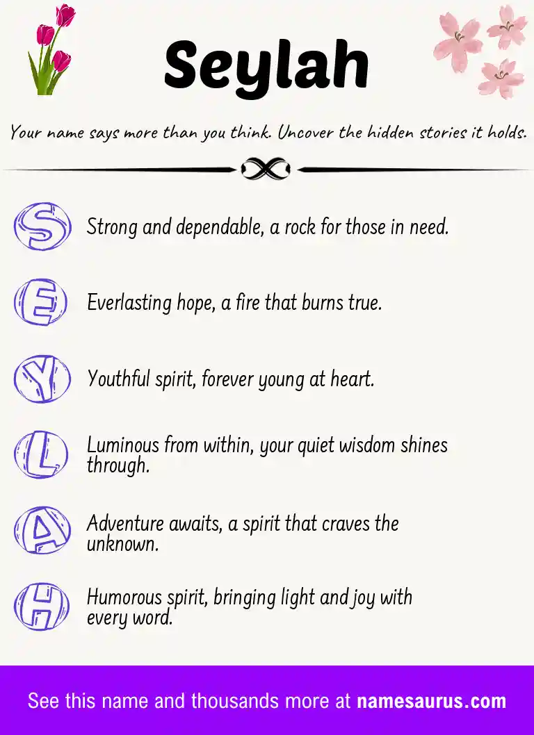Acrostic poem about Seylah.