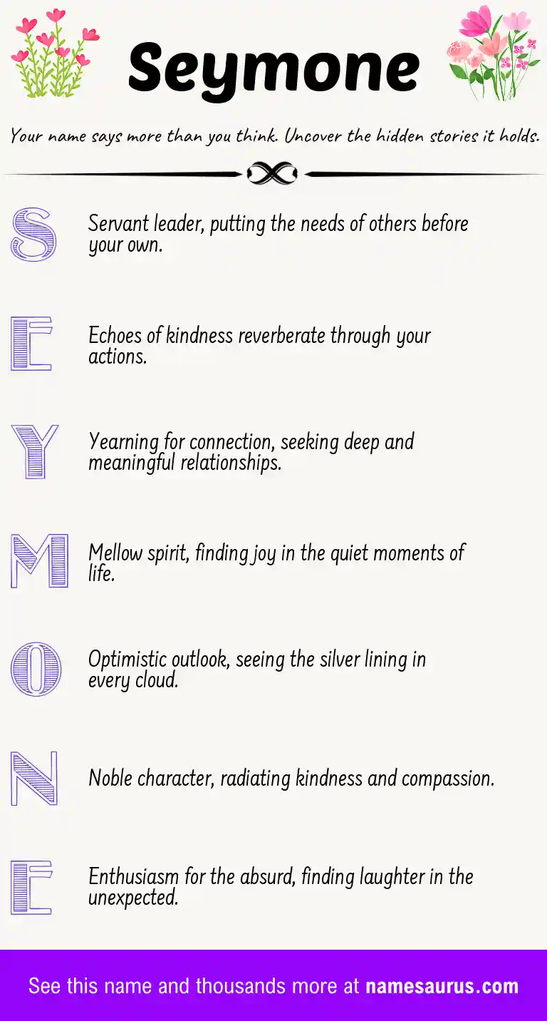 Acrostic poem about Seymone.