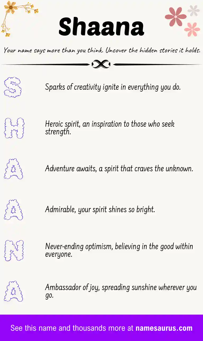 Acrostic poem about Shaana.