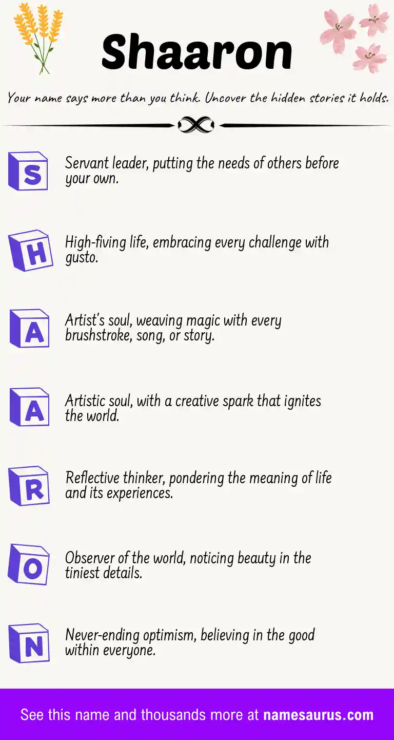 Acrostic poem about Shaaron.