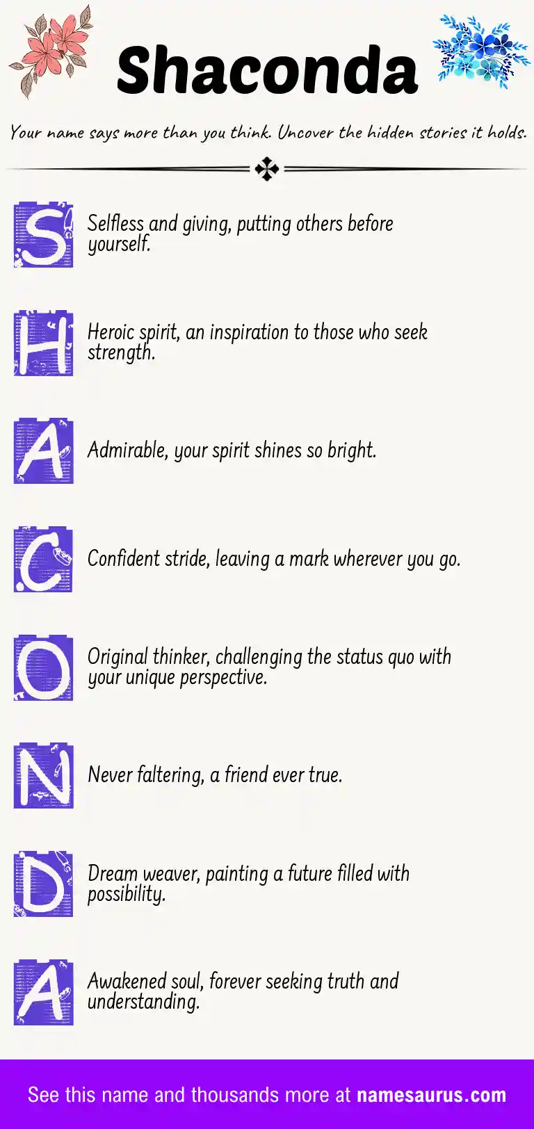 Acrostic poem about Shaconda.