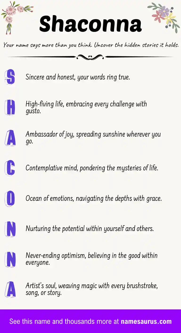 Acrostic poem about Shaconna.