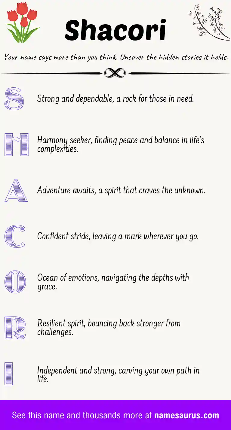 Acrostic poem about Shacori.