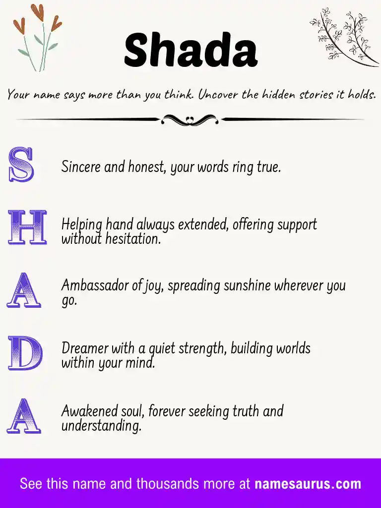 Acrostic poem about Shada.