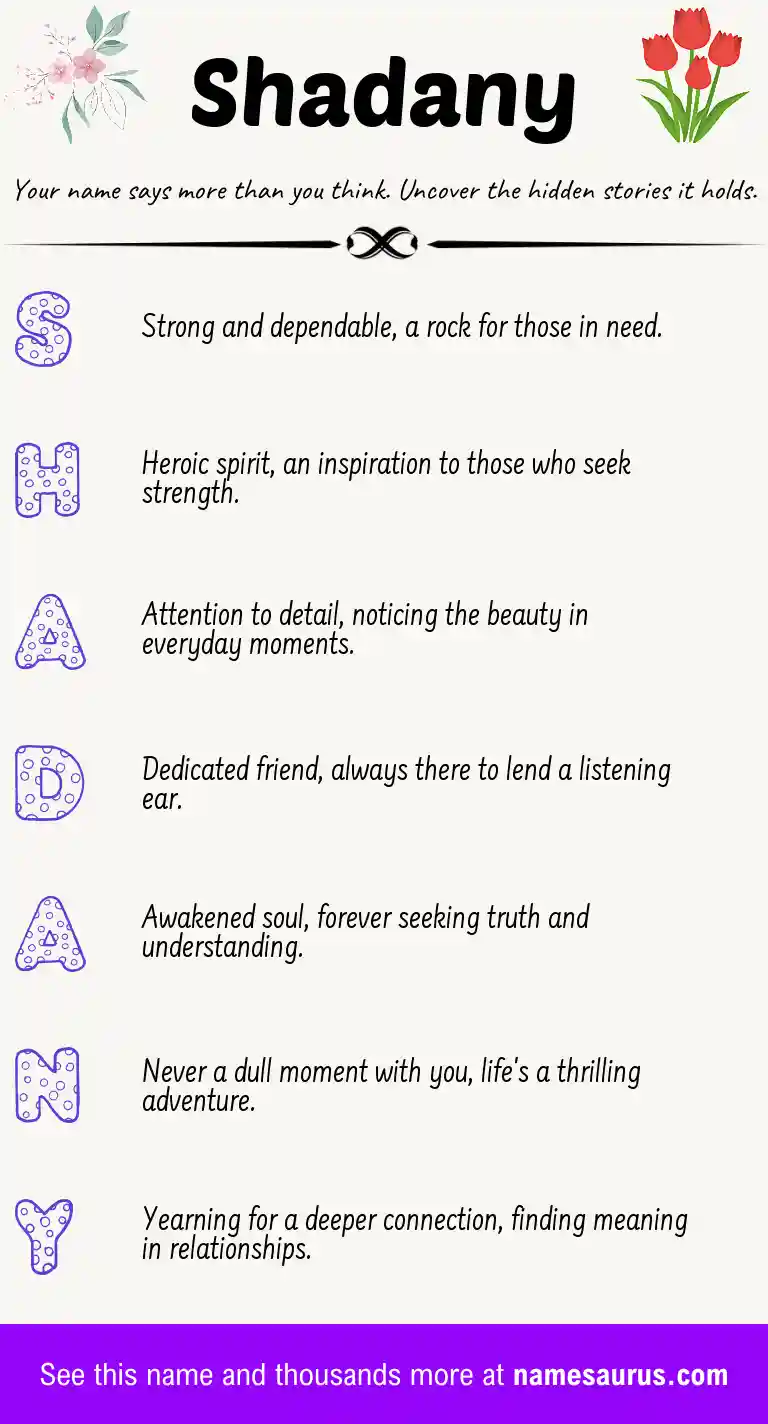 Acrostic poem about Shadany.