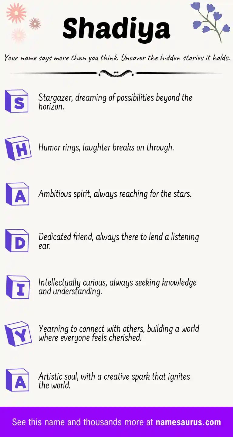 Acrostic poem about Shadiya.