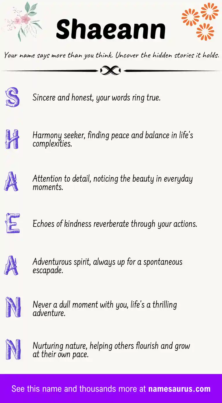 Acrostic poem about Shaeann.