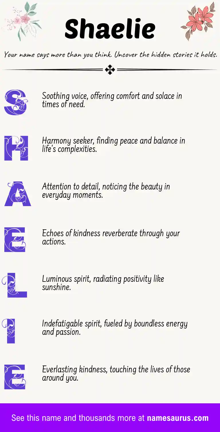 Acrostic poem about Shaelie.