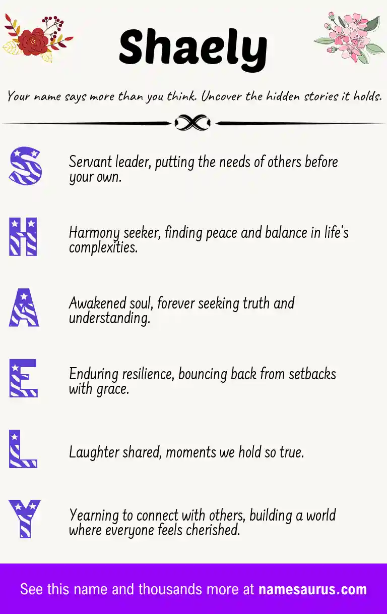 Acrostic poem about Shaely.