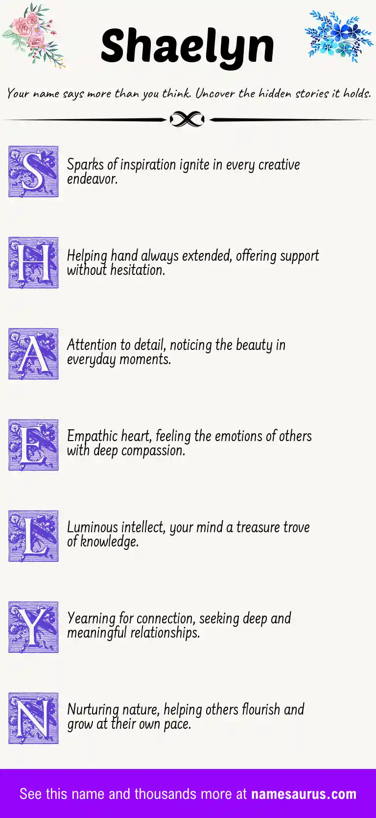 Acrostic poem about Shaelyn.