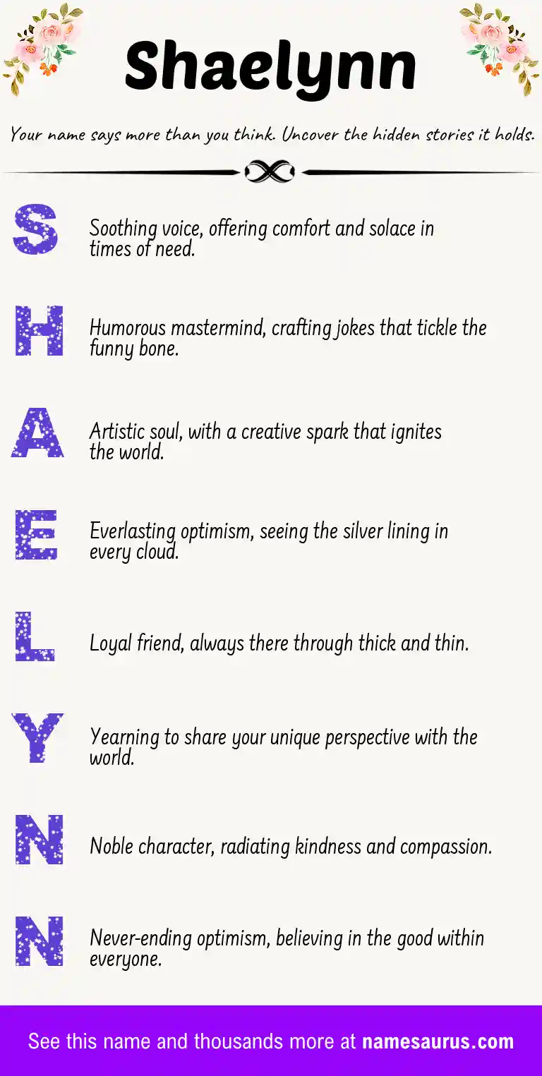 Acrostic poem about Shaelynn.