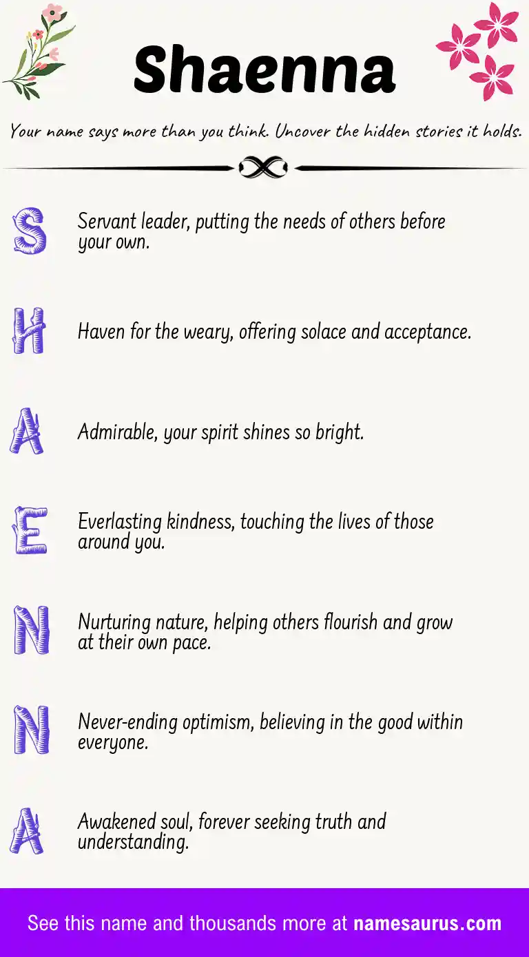 Acrostic poem about Shaenna.