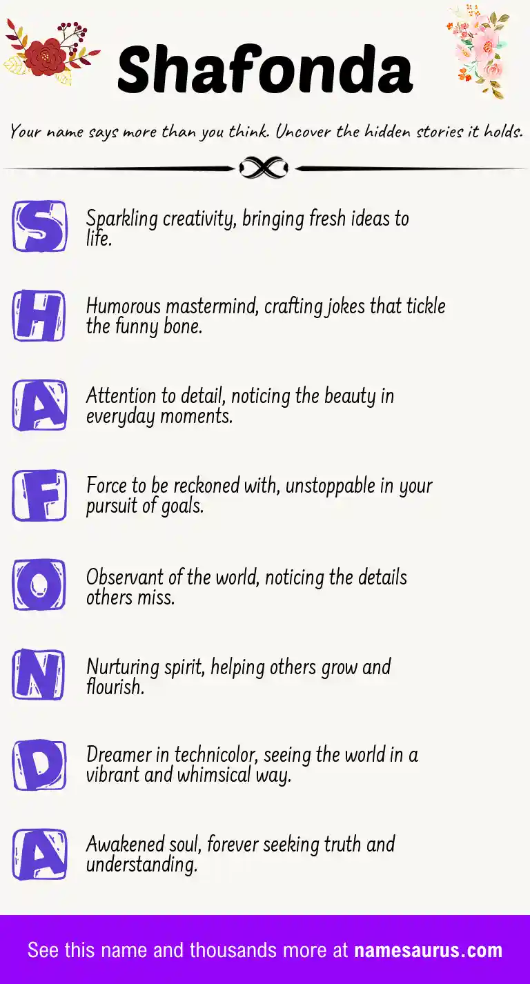Acrostic poem about Shafonda.
