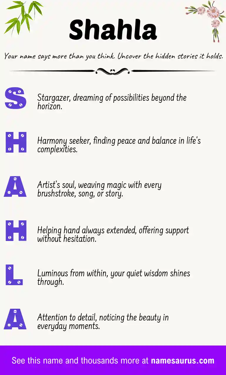Acrostic poem about Shahla.