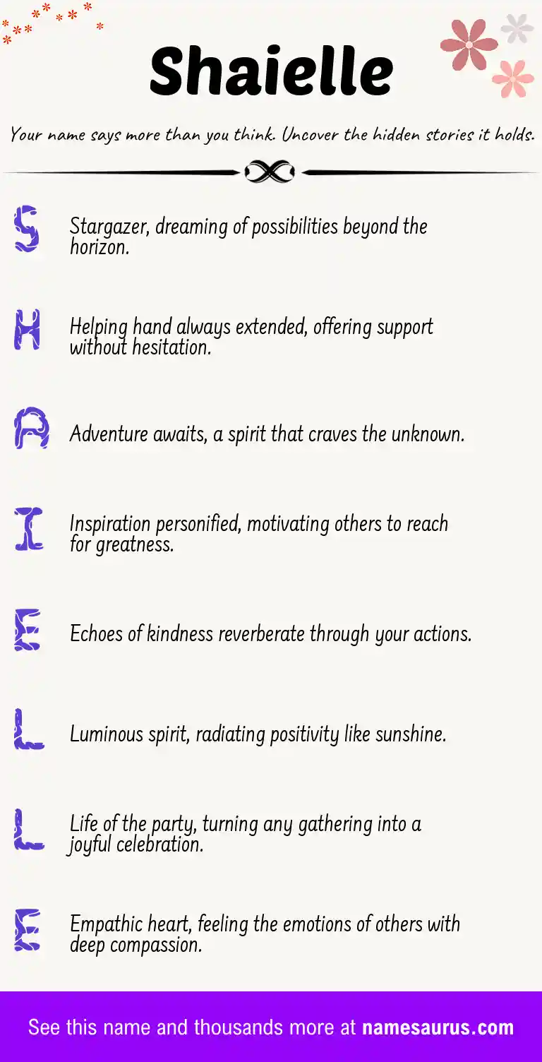 Acrostic poem about Shaielle.