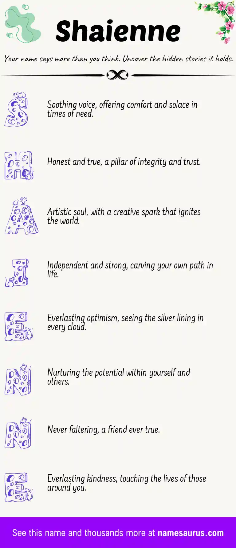 Acrostic poem about Shaienne.